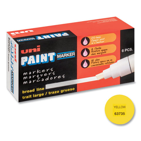 Permanent Marker, Broad Chisel Tip, Yellow