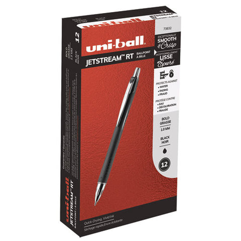 Jetstream Retractable Ballpoint Pen, Bold 1 Mm, Black Ink, Black Barrel