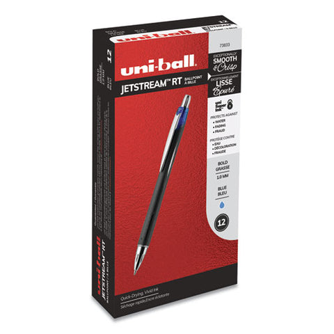 Jetstream Retractable Ballpoint Pen, Bold 1 Mm, Blue Ink, Black Barrel