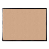 Cork Bulletin Board With Black Aluminum Frame, 47 X 35, Tan Surface