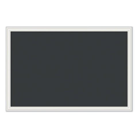 Magnetic Chalkboard With Decor Frame, 30 X 20, Black Surface-white Frame