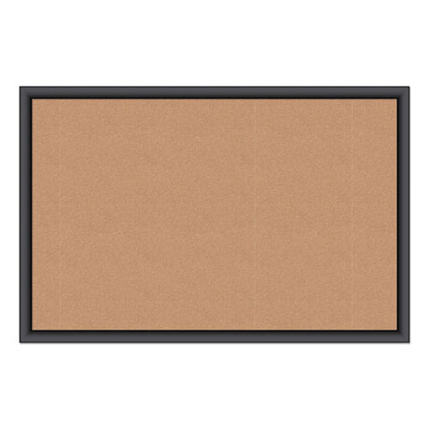 Cork Bulletin Board, 36 X 24, Natural Surface, Black Frame