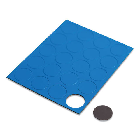 Heavy-duty Board Magnets, Circles, Blue, 0.75", 24-pack