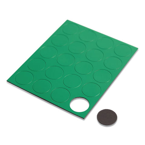Heavy-duty Board Magnets, Circles, Green, 0.75", 24-pack
