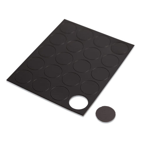 Heavy-duty Board Magnets, Circles, Black, 0.75", 24-pack