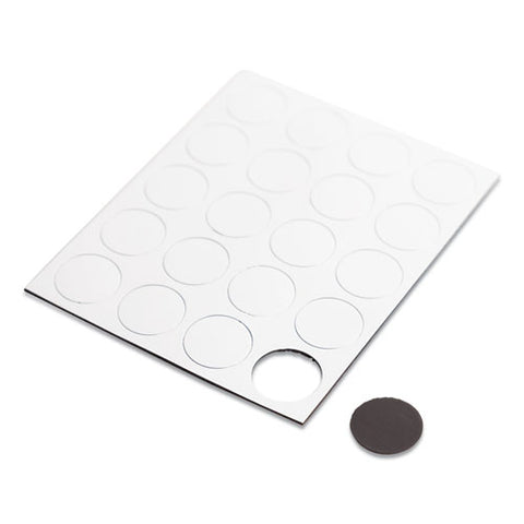 Heavy-duty Board Magnets, Circles, White, 0.75", 24-pack