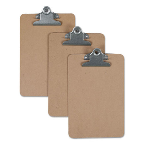 Hardboard Clipboard, 3-4" Capacity, 5 X 8 Sheets, Brown, 3-pack