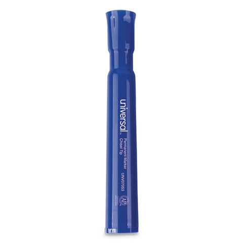 Chisel Tip Permanent Marker, Broad, Blue, Dozen