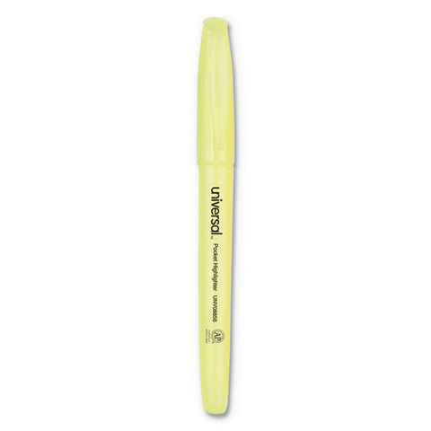 Pocket Highlighters, Chisel Tip, Fluorescent Yellow, 36-pack