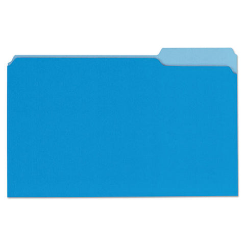 Deluxe Colored Top Tab File Folders, 1-3-cut Tabs, Legal Size, Blue-light Blue, 100-box