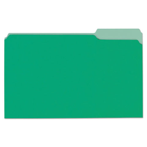 Deluxe Colored Top Tab File Folders, 1-3-cut Tabs, Legal Size, Bright Green-light Green, 100-box