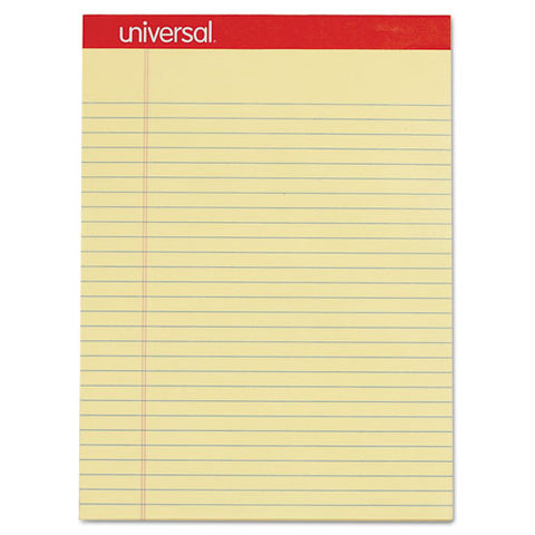 Perforated Writing Pads, Wide-legal Rule, 8.5 X 11.75, Canary, 50 Sheets, Dozen