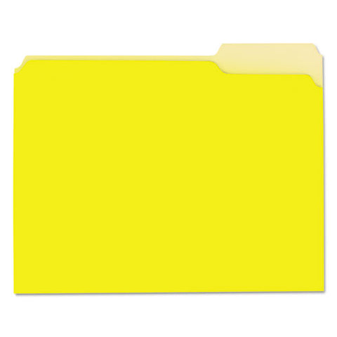 Interior File Folders, 1-3-cut Tabs, Letter Size, Yellow, 100-box
