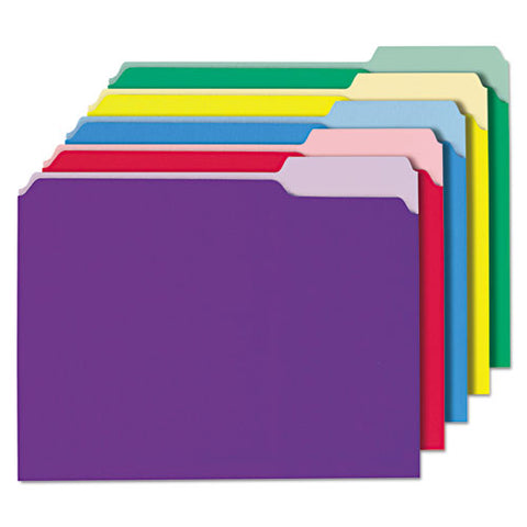 Interior File Folders, 1-3-cut Tabs, Letter Size, Assorted, 100-box