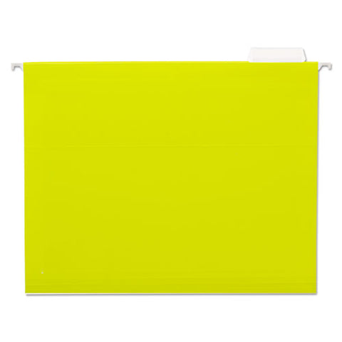 Deluxe Bright Color Hanging File Folders, Letter Size, 1-5-cut Tab, Yellow, 25-box