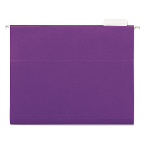 Deluxe Bright Color Hanging File Folders, Letter Size, 1-5-cut Tab, Violet, 25-box