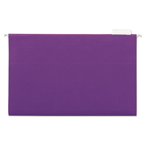 Deluxe Bright Color Hanging File Folders, Legal Size, 1-5-cut Tab, Violet, 25-box