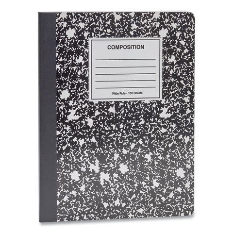 Composition Book, Wide-legal Rule, Black Marble Cover, 9.75 X 7.5, 100 Sheets