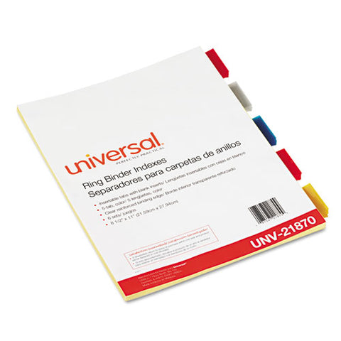 Insertable Tab Index, 5-tab, 11 X 8.5, Buff, 6 Sets