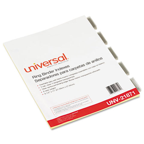 Insertable Tab Index, 5-tab, 11 X 8.5, Buff, 6 Sets