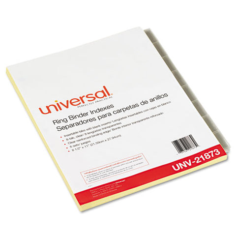 Insertable Tab Index, 8-tab, 11 X 8.5, Buff, 6 Sets