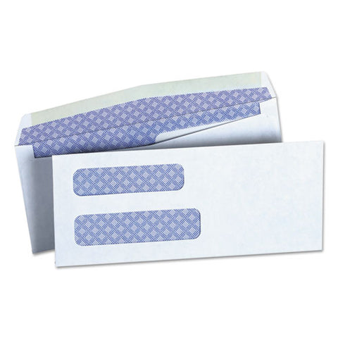 Double Window Business Envelope, #8 5-8, Square Flap, Gummed Closure, 3.63 X 8.63, White, 500-box