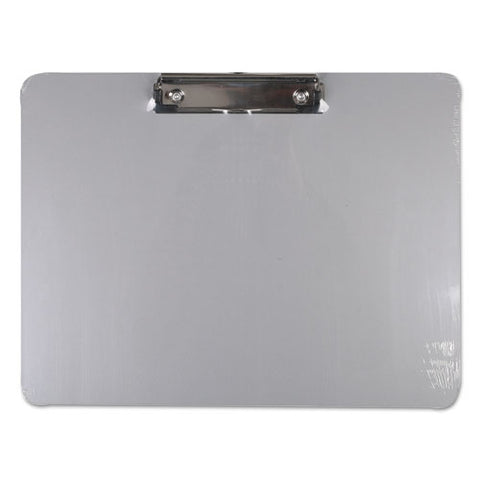 Plastic Brushed Aluminum Clipboard, Landscape, 1-2" Capacity, 11 X 8 1-2
