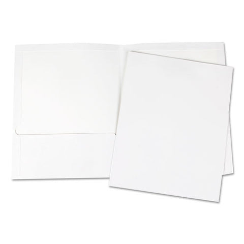 Laminated Two-pocket Portfolios, Cardboard Paper, White, 11 X 8 1-2, 25-pack