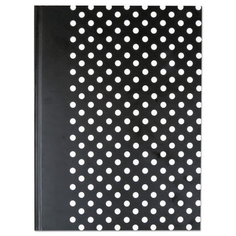 Casebound Hardcover Notebook, Wide-legal Rule, Black-white Dots, 10.25 X 7.68, 150 Sheets
