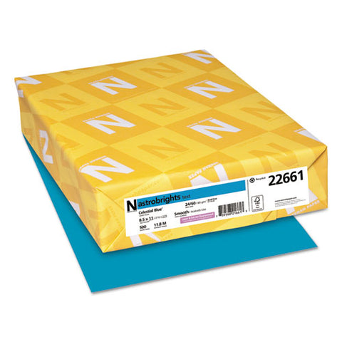 Color Paper, 24 Lb, 8.5 X 11, Celestial Blue, 500 Sheets-ream