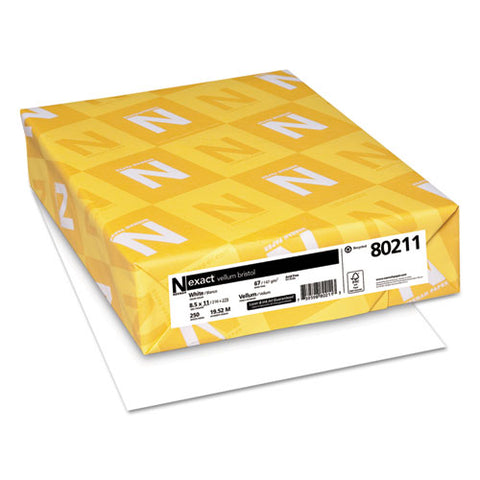 Exact Vellum Bristol Cover Stock, 94 Bright, 67 Lb, 8.5 X 11, White, 250-pack