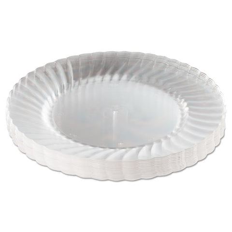 Classicware Plastic Plates, 9" Diameter, Clear, 12 Plates-pack
