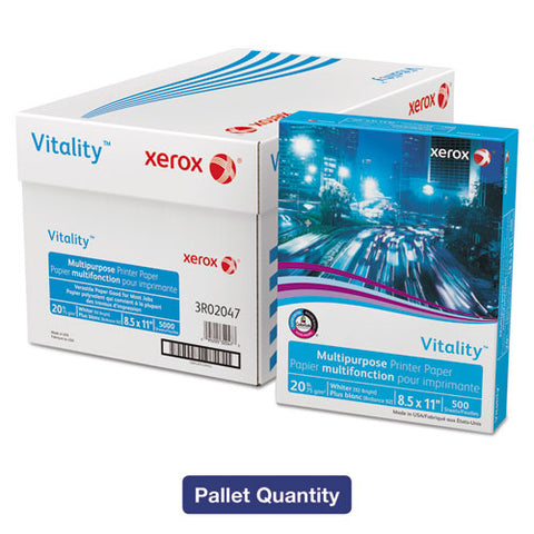 Vitality Multipurpose Print Paper, 92 Bright, 20 Lb, 8.5 X 11, White, 500 Sheets-ream, 10 Reams-carton, 40 Cartons-pallet