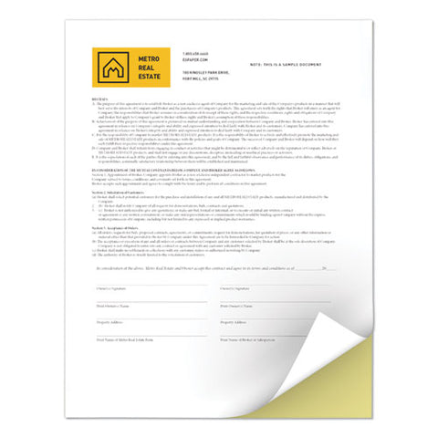 Revolution Digital Carbonless Paper, 2-part, 8.5 X 11, Canary-white, 5, 000-carton