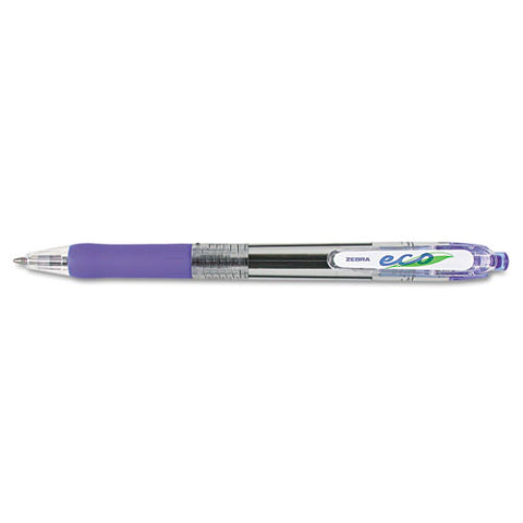Eco Jimnie Clip Retractable Ballpoint Pen, 1mm, Blue Ink, Translucent Blue Barrel, Dozen