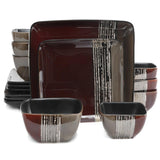 Gibson Elite Contempo Cove 16 Piece Doublebowl, Red