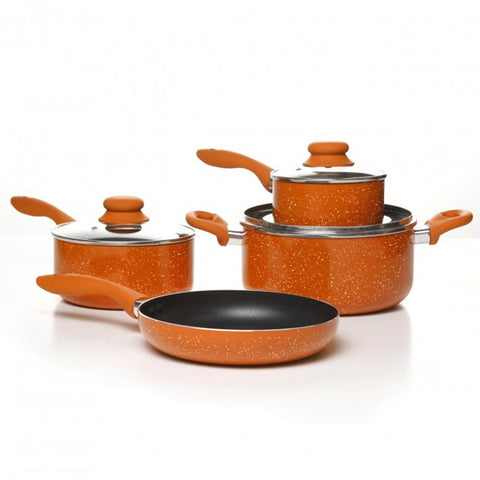 Simplemente Delicioso Casa Balboa 7-Piece Cookware Set, Orange