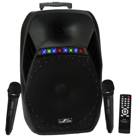 beFree Sound 15" Bluetooth Portable Speaker with USB/SD FM Radio