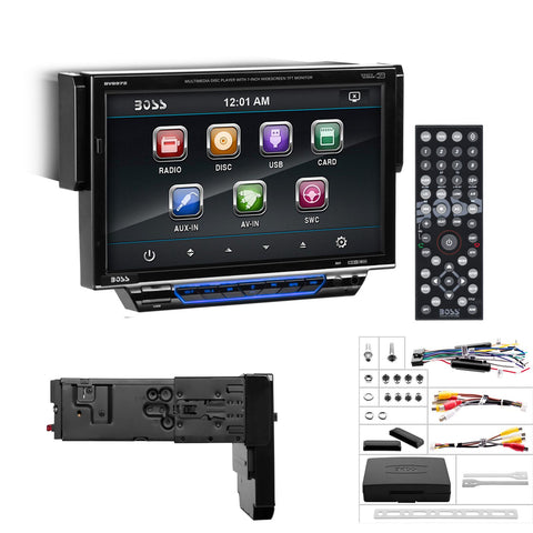 Boss Audio 7" Motorized Touchscreen Monitor w/Detachable Front Panel DVD Player MP4/MP3 Compatible Receiver w/Remote