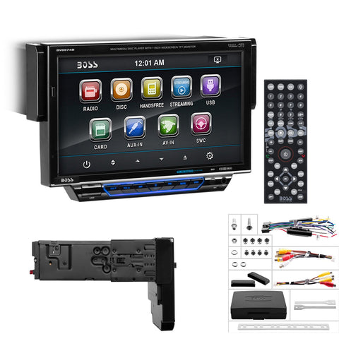 Boss Audio 7" Motorized Touchscreen Monitor with Detachable Front Panel Bluetooth DVD Player MP4/MP3 Compatible Receiver