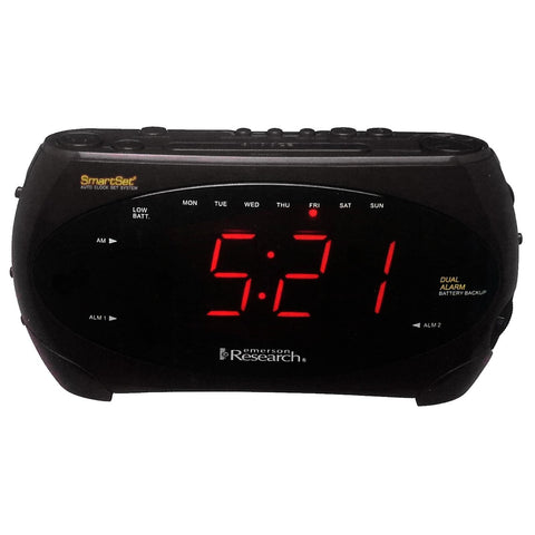 Emerson SmartSet Dual Alarm AM/FM Clock Radio with SmartSet Automatic Time Setting System and Sure Alarm - Reconditioned
