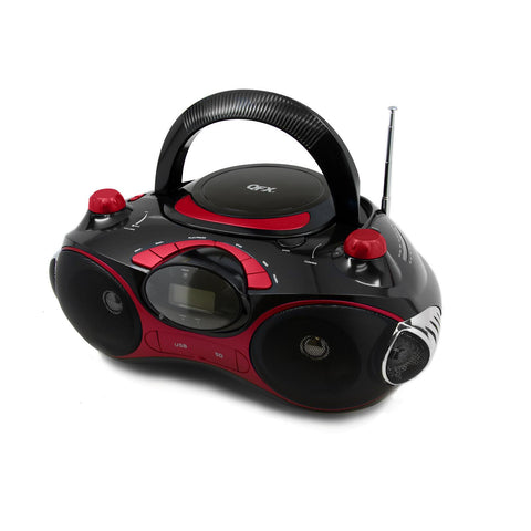 Quantum FX Radio CD/MP3 Player with USB/SD- Black/Red