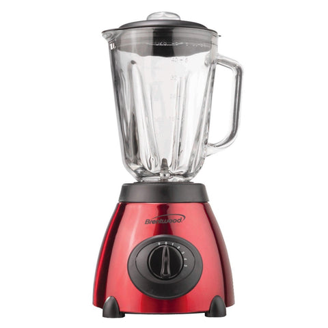 Brentwood 5-Speed Blender with Stainless Steel Base and Glass Jar 500w (Red)
