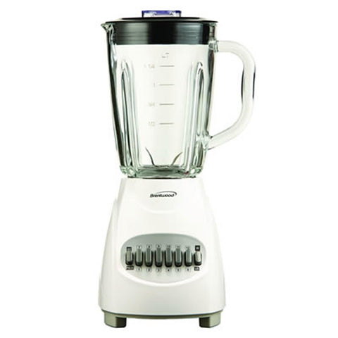 Brentwood 12 Speed Blender Glass Jar -White