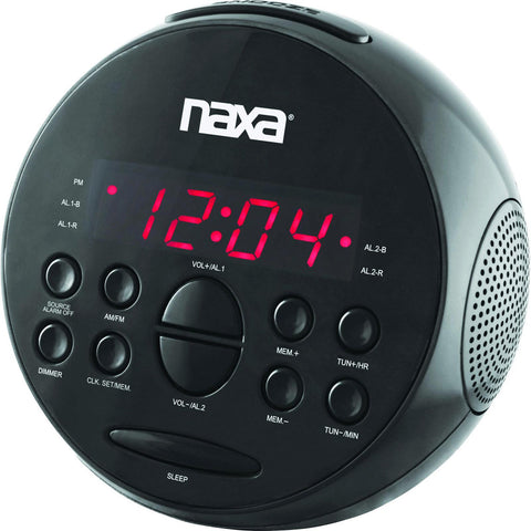 Naxa PLL Digital Alarm Clock with AM/FM Radio & Snooze