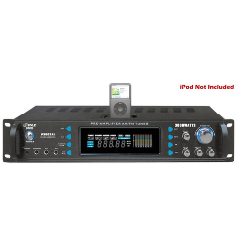 Pyle 3000 Watts Hybrid Receiver & Pre-Amplifier with AM-FM Tuner/Ipod Docking Station