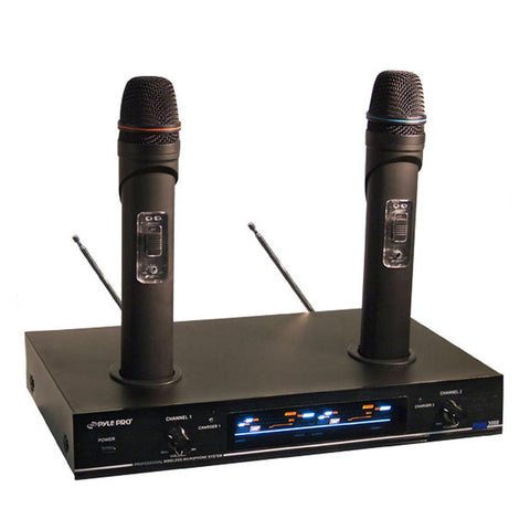 Pyle Dual VHF Rechargeable Wireless Microphone System