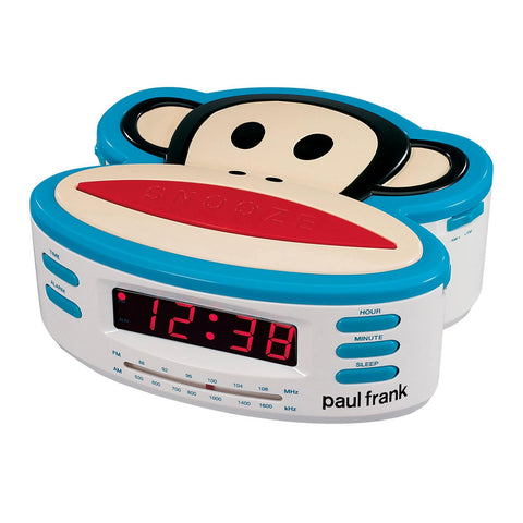 Paul Frank Single Alarm, AM/FM Clock Radio with Battery Back-Up