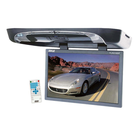 Pyle 19'' Flip Down with Built In DVD/SD/USB Player, Wireless FM/ Modulator & IR Transmitter