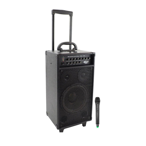 PWMA1080I 800 Watt VHF Wireless Portable PA System/Echo w/iPod Dock